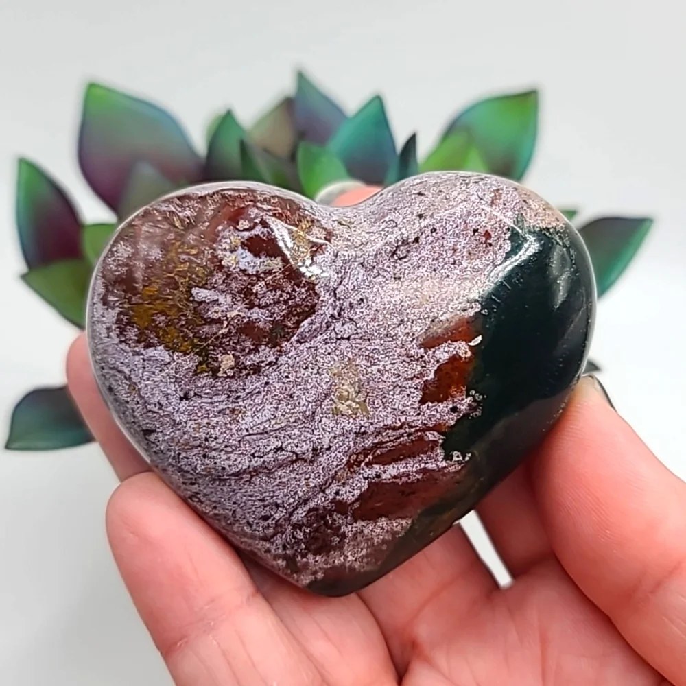 CLEARANCE Ocean Jasper Crystal Heart B